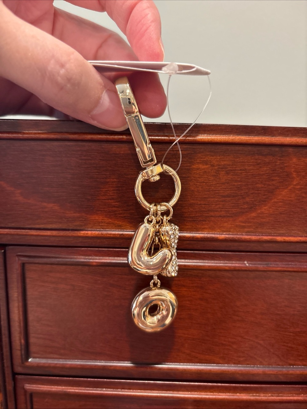 LOFT Gold-Tone Charm Keychain “JOY” Sculpted Charms New With Tags